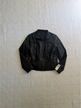 Siena studio Women's Black Genuine Leather Jacket Size Large